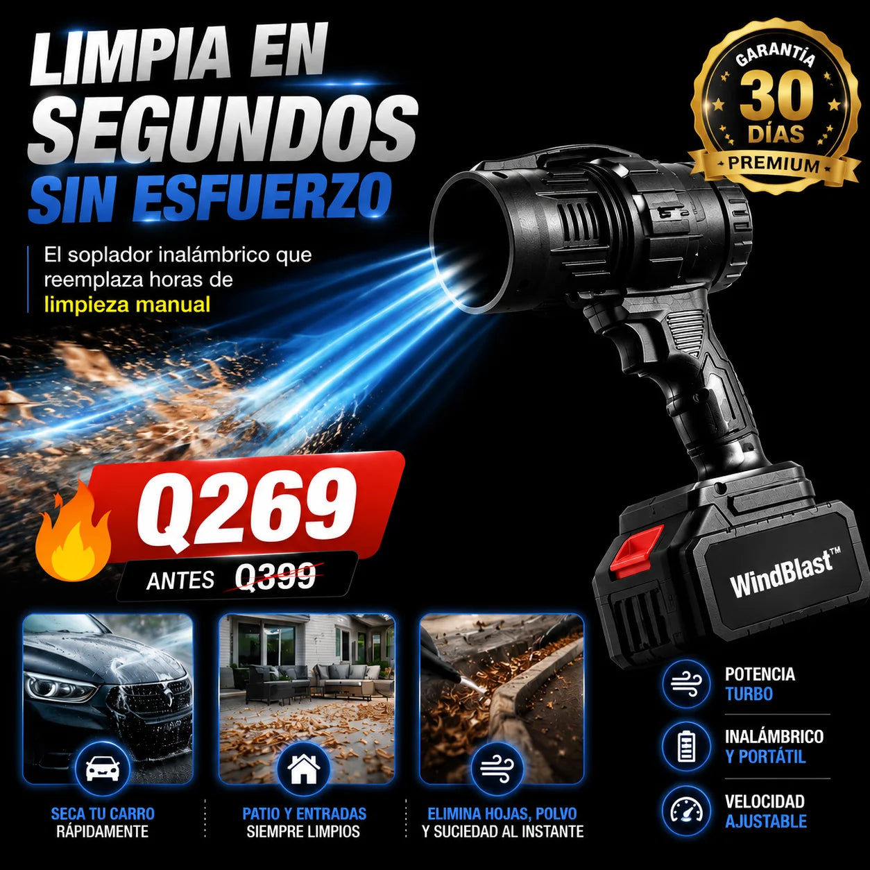WindBlast™ Sopladora inalámbrica