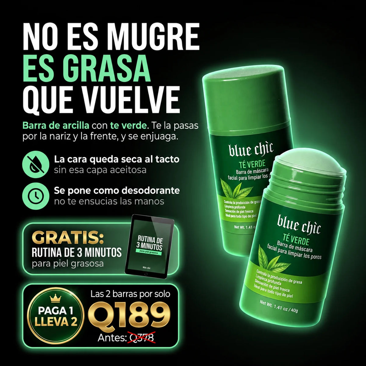 2x1 Verdex™ Mascarilla de Té verde