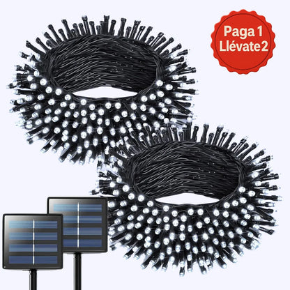 Paga 1 lleva 2: Luces solares Ecobrillo Navideño 10 metros
