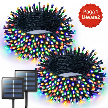 Paga 1 lleva 2: Luces solares Ecobrillo Navideño 10 metros