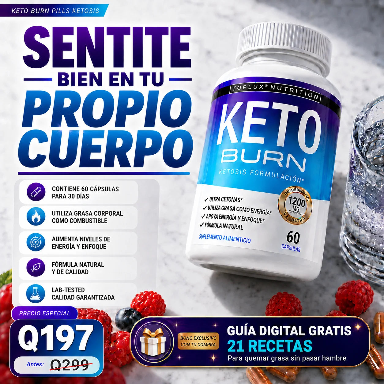 Keto Burn: 5 en 1 contra la grasa rebelde
